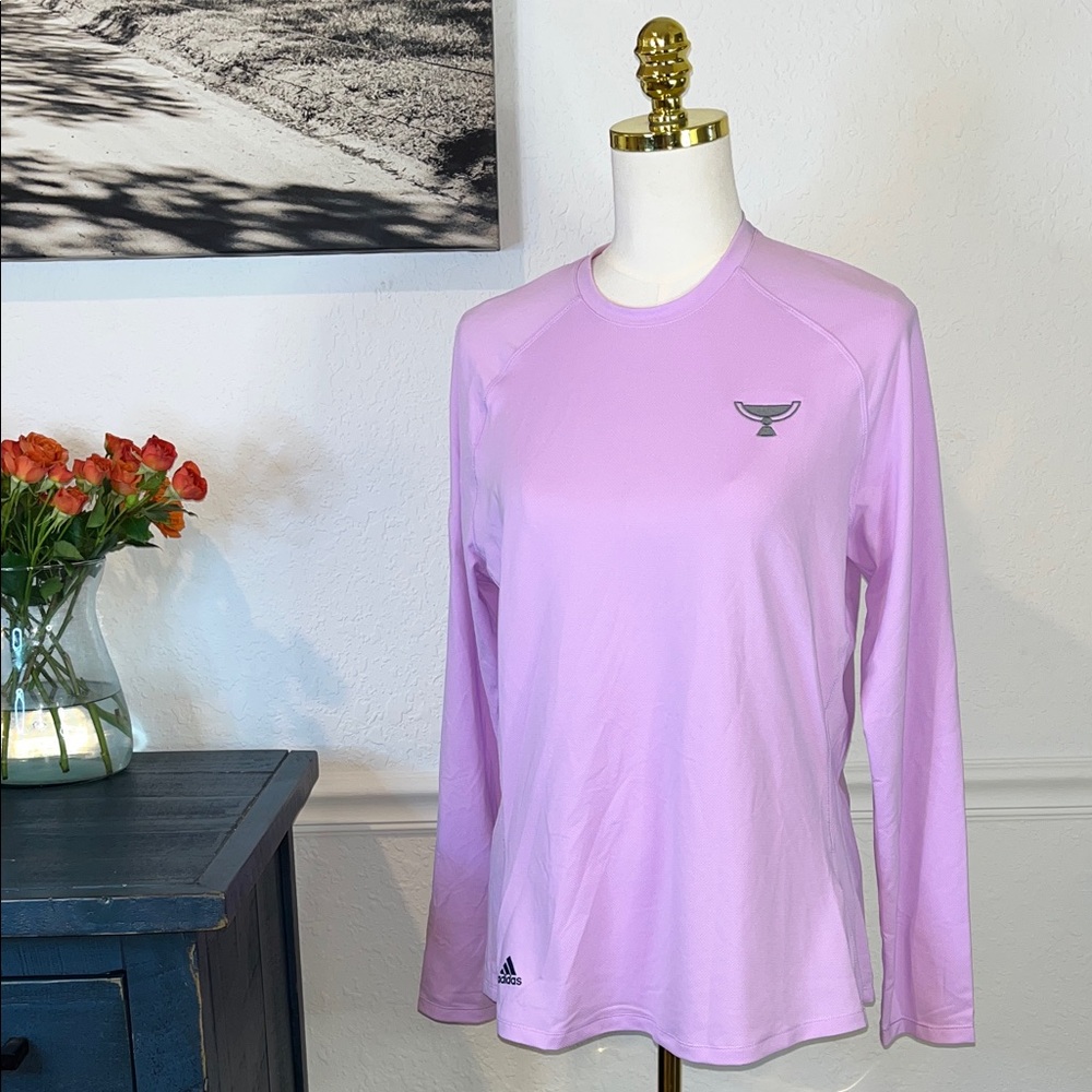 Adidas Women's Light Purple Long Sleeve Texture Crew